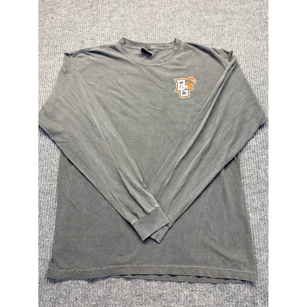 Comfort Colors Bowling Green Falcons Long Sleeve T-Shirt Gray Mens Large BGSU